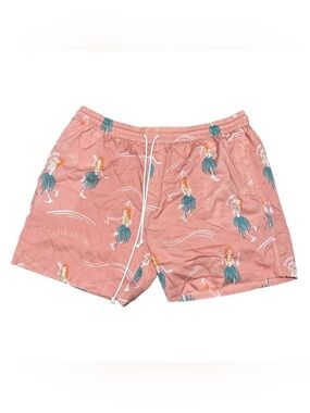 NWT Lifted Anchors Men’s 3XL Skeleton Hula Swim Trunks Pink Coral Graphic Shorts